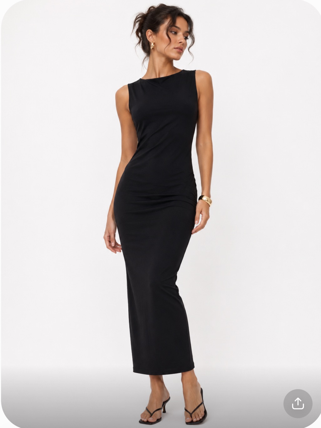 Veronuca Beard Minimalist Quiet Luxury Cotton Black Sleeveless Maxi Dress